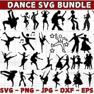 Dance Svg, Dance Silhouette, Dance Svg Bundle, Dance Cut File, Dancers Svg, Dance Clipart, Dancer Silhouettes svg, Instant Download