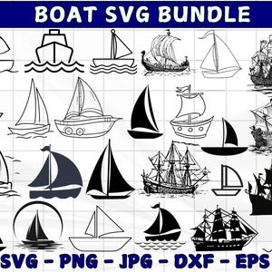 Boat SVG Bundle, Sail Boat Svg, Ship Svg, Speedboat Svg, Cruise Ship Svg, Boat PNG Bundle, Boat Clipart, Boat SVG Cut Files for Cricut