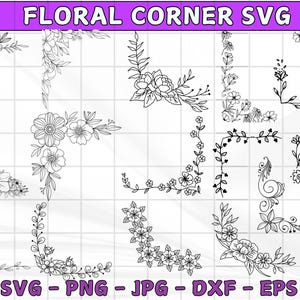 Corner svg Bundle | Corner svg | Floral corner svg files | Decorative Page Corner SVG | Corner Pattern Border Frames Svg |Instant Download