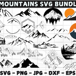 MOUNTAIN SVG Bundle, MOUNTAIN Clipart, Mountain svg cut files for Cricut, Mountain Silhouette Svg