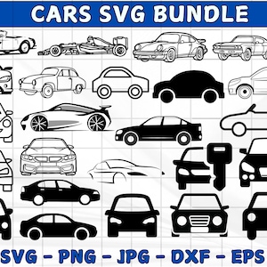 Car Svg Bundle, Retro Car Silhouette Svg, Sports Car Svg, Classic Car Vector, Clipart - Stickers Files, Laser Cut Files, Svg For Cricut