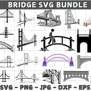 Bridge Svg,Bridge Svg Bundle,Wooden Bridges Clipart,Bridge Cut File,Bridge Silhouette,Vector,Png,Bridge Cricut,Instant Download.