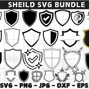 Shield SVG Bundle, Shield PNG Bundle, Shield Clipart, Shield SVG Cut Files for Cricut, Shield Silhouette, Badges Svg Png, Badge Svg