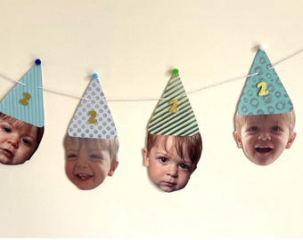 Personalised Face Bunting / Personalised Gift / Handmade Bunting