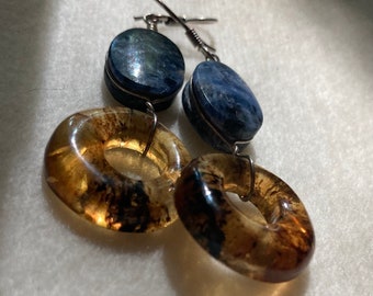 amber & lapiz earrings