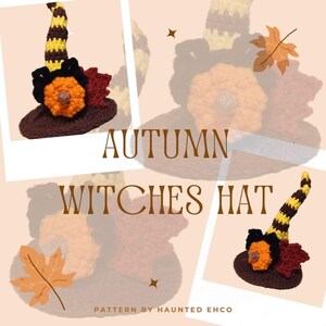 Mini witch hat pattern Crochet with hat Halloween with hat Halloween pattern Diy halloween decor Primitive halloween Crochet halloween