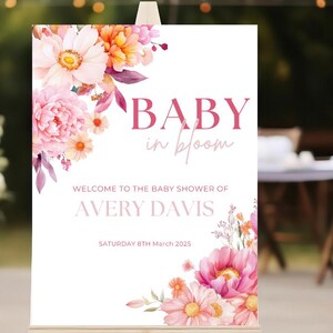 Baby In Bloom Babyshower sign, Baby In Bloom Welcome Sign, Baby In Bloom Babyshower decorations, Wildflower, Baby Girl, Baby Sprinkle