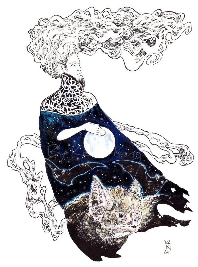 Pavor Nocturnus Illustration Drawing by Kevin King Fantasy Print Art 8 X 10 image 1