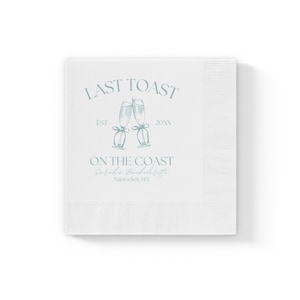 Último brindis en la costa Servilletas personalizables para despedida de soltera Decoración temática de despedida de soltera Regalo de novia para hija Regalo para mejor amiga
