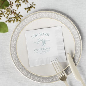 Servilletas personalizables &quot;Último brindis en la costa&quot; para despedida de soltera, decoración temática de despedida de soltera, regalo de novia para hija, regalo para mejor amiga.