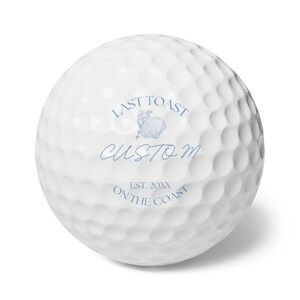 Último brindis en la costa Bolas de golf personalizadas para despedidas de soltera Destino temático para despedidas de soltera en la costa Regalo para novias Regalo para damas de honor