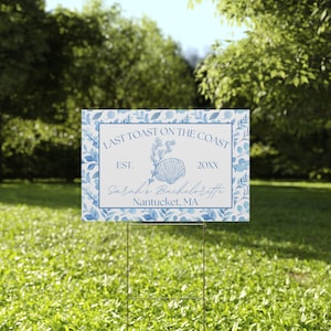 Último brindis en la costa Despedida de soltera Letrero de jardín personalizable para exteriores Tema de despedida de soltera costera Destino Despedida de soltera