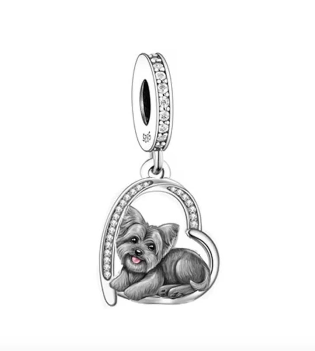 Yorkshire Terrier Dog Dangle Charm, Puppy Love Charm, Yorkie Charm ...