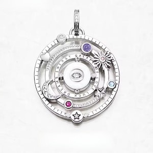 Cosmic Planetary Amulet Magical Lucky Symbols Pendant , 925 Sterling Silver Vintage Pendant, Symbol of luck, Talismans Pendant for Men Women