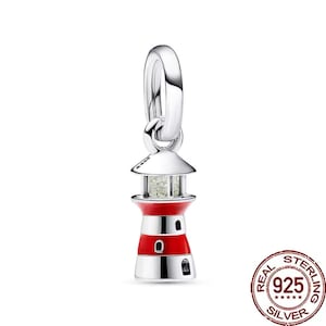 Lighthouse Dangle Charm, Light House Charm , S925 Genuine sterling silver, Glow in the Dark Charm