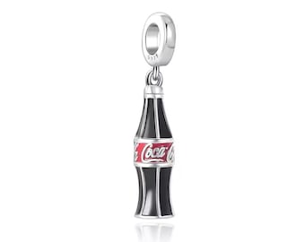 Coke Cola Bottle Charm ,  Coca Cola Bottle Dangle Charm, Charm for European Style Bracelet, Necklace charm,  100% sterling silver & Enamel,