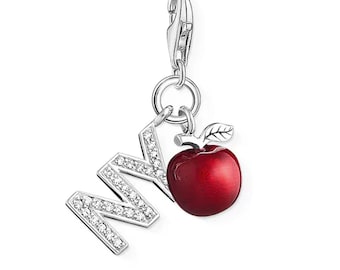 USA NYC Dangle Charm,  New York Charm, Big Apple Dangle Charm, Lobster Claw, Travel Charm,  Genuine Sterling Silver & CZ Charm