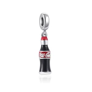 Coke Cola Bottle Charm , Coca Cola Bottle Dangle Charm, Charm for European Style Bracelet, Necklace charm,  100% sterling silver & Enamel,