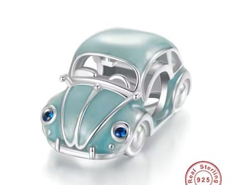Vintage Car Charm, Hippie Charm, Hippy Jewellery, S925 Genuine sterling silver & Enamel , Charm for Bracelets