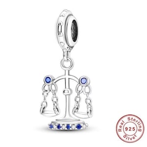 Justice Charm, Balance Scale Charm, Fits European Bracelets, 925 Sterling Silver, Law Jewelry , Libra Charm