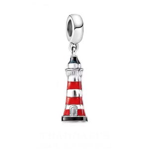Lighthouse Dangle Charm, Light House Charm , S925 Genuine sterling silver Charm, Lobster Claw For Link Bracelets
