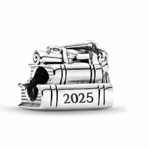Abalorio de graduación 2025 compatible con pulseras de estilo europeo Abalorio de plata de ley 925 auténtica para joyería de graduación 2025