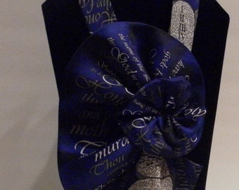 Royal Blue Scripture Repurposed Neck Tie