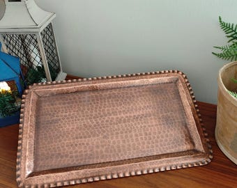 Bandeja de cobre hecha a mano: bandeja otomana de estilo vintage, 40 cm