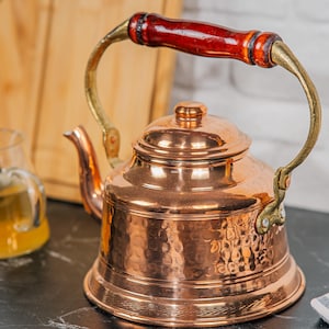 Hammered Copper Tea Pot – Handmade Copper Brass Teapot, Stovetop Kettle for Tea, Unique Gift Teapot, Copper Pot for Tea,Teaware Art