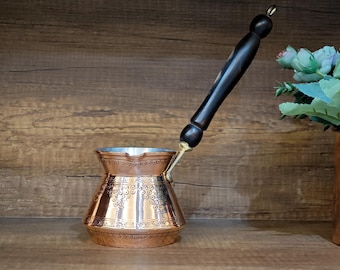 Copper Turkish Coffee Pot, Handmade Copper Cezve, Thick Copper Coffee Maker, Traditional Turkish Coffee Brewe