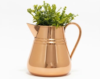 Jarro/Vaso de Cobre Maciço, Vaso de Plantas de Cobre para Interior e Exterior, Decoração de Cobre para Casa