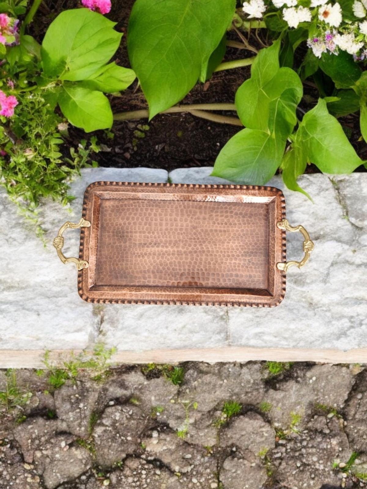 Extra Large Pure Copper Serving Tray, Handmade Copper Tray, Rectangle ...