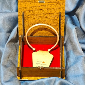 Adjustable Copper Cuff Bracelet with Wooden Gift Box - Unisex Healing Bangle