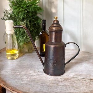 Handmade Copper Oil Dispenser,Large Oil Bottle, Pure Copper Oil Cruet,Copper Oil Container