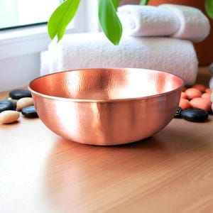 Hand Hammered Copper Foot Spa Bowl: 16in Pedicure Basin