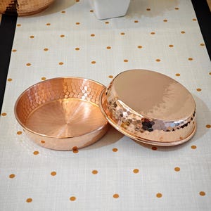 Hammered Copper Bowls - Rustic Snack, Key, or Pet Dish - Set of 2
