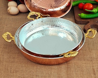 Gehamerde Turkse koperen pannenset, handgemaakt keukengerei