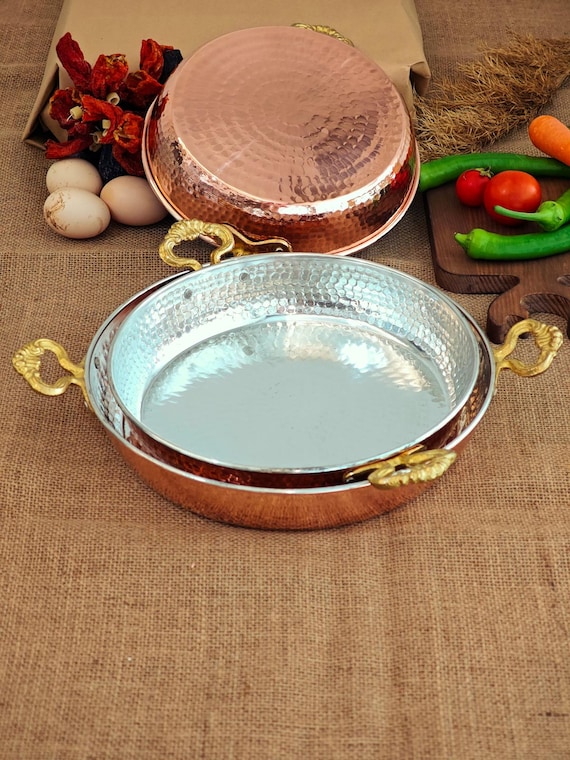 Hammered Turkish Copper Pan Set, Handmade Kitchen Cookware