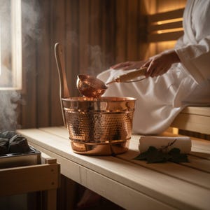 copper sauna bucket