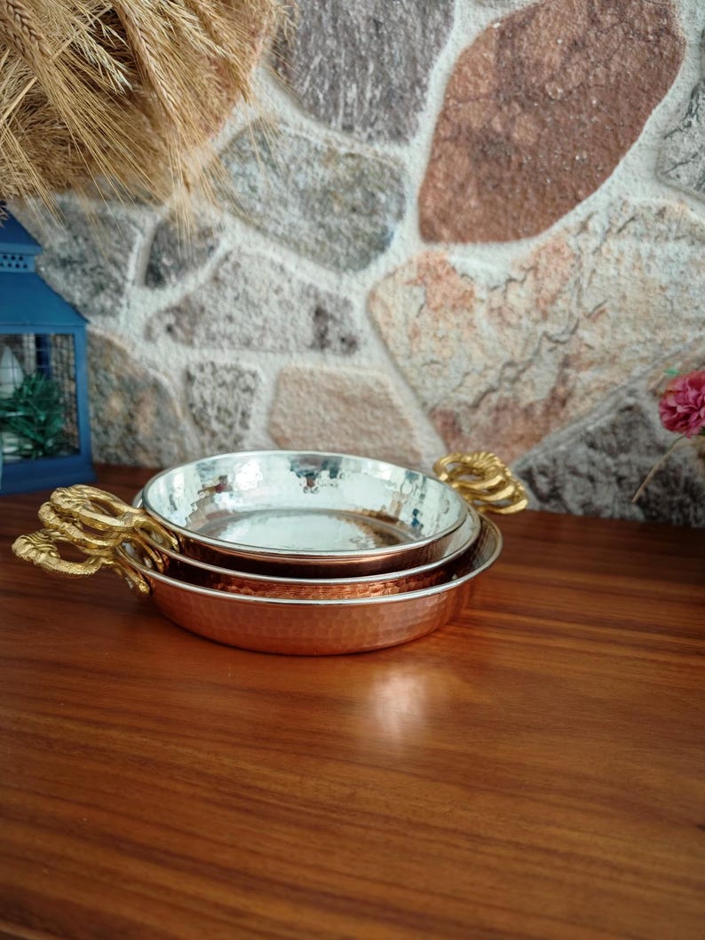 copper pan set of 3