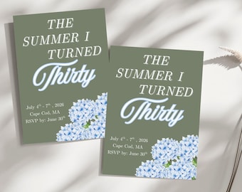 30th Birthday Invitation Template - The Summer I Turned Thirty