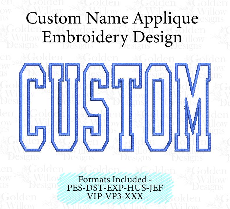 Arched Custom Name Applique Machine Embroidery Design for Sweatshirts ...
