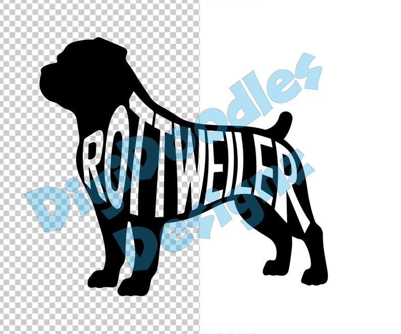 Rottweiler Dog SVG Cut File Cricut Silhouette Laser Engraving Etching ...