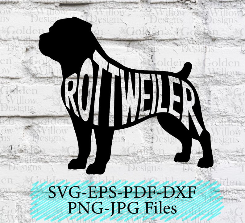 Free Rottweiler Svg Files Rottweiler Dog SVG Cut File Cricut Silhouette Laser Engraving Etching ...