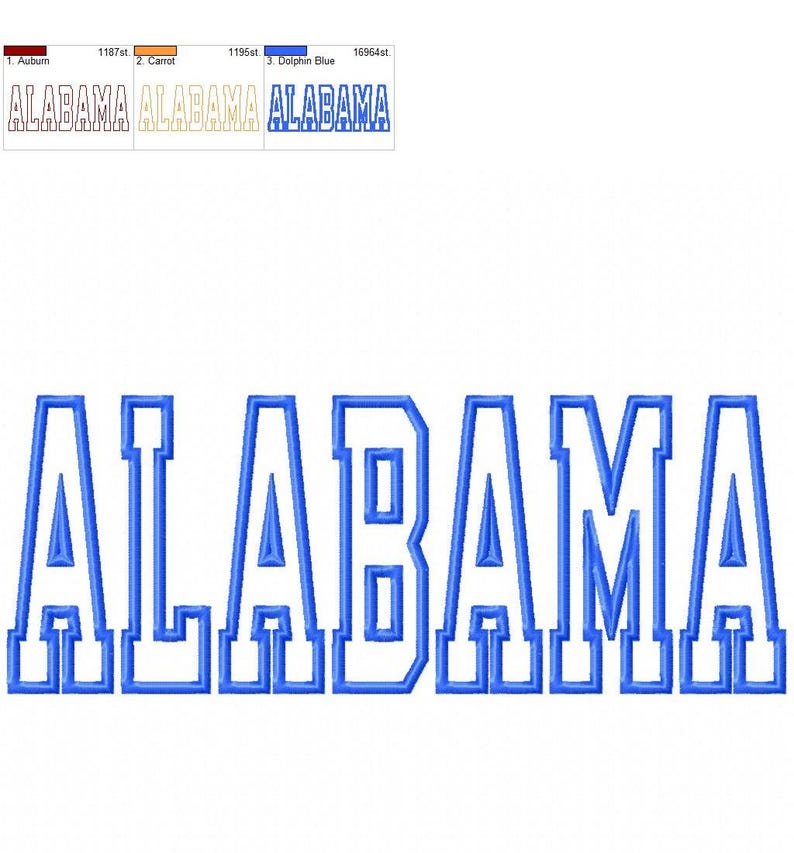 Alabama Applique Machine Embroidery Design for Sweatshirts Tote Bags ...