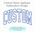 Arched Custom Name Applique Machine Embroidery Design for Sweatshirts Tote Bags Digital Design