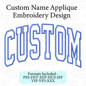 Gebogen aangepaste naam stoffen machineborduurontwerp voor sweatshirts draagtassen digitaal ontwerp