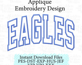 Arched Eagles Applique Machine Embroidery Design for Sweatshirts Tote Bags Instant Download Digital Design