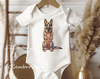 ジャーマンシェパード刺繍デザイン、かわいいジャーマンシェパード犬の