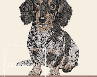 Dachshund Embroidery Design, Cute Dachshund Dog Embroidery File Badger Dog Wiener Pet Dog Lover Machine Embroidery Dackel Weenie Dog Stitch
